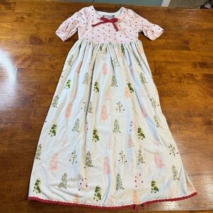 Sweethoney Pink White green Kids Pajamas nightgown Tree Print size 5Y